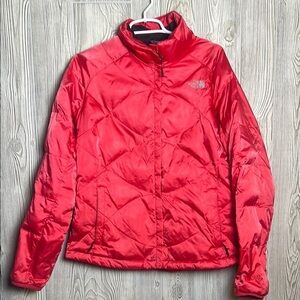 The North Face Women's Large Full Zip Quilted 550 Down Pink Nylon Puffer Jacket